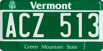 VT license plate ACZ513