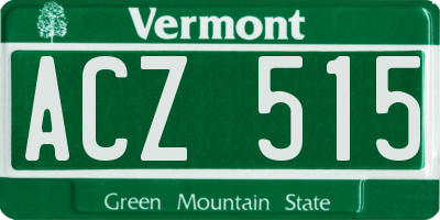VT license plate ACZ515