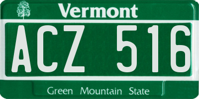 VT license plate ACZ516
