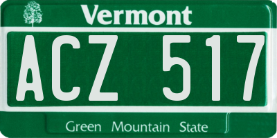 VT license plate ACZ517