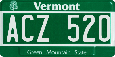 VT license plate ACZ520