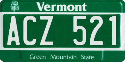 VT license plate ACZ521