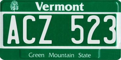 VT license plate ACZ523