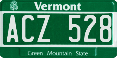 VT license plate ACZ528