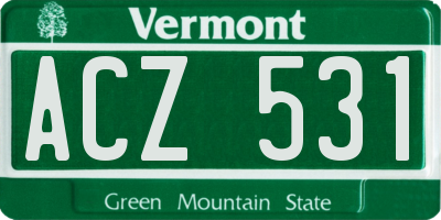 VT license plate ACZ531