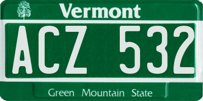 VT license plate ACZ532