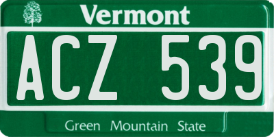 VT license plate ACZ539