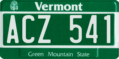 VT license plate ACZ541