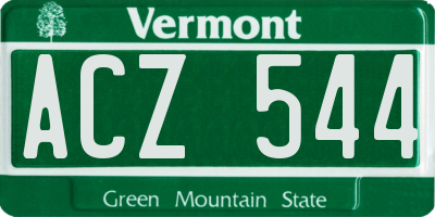 VT license plate ACZ544