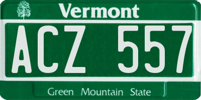 VT license plate ACZ557