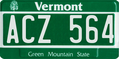 VT license plate ACZ564