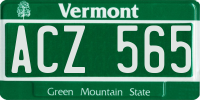 VT license plate ACZ565