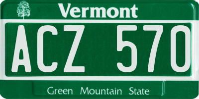 VT license plate ACZ570