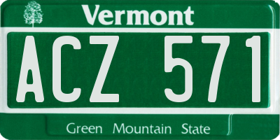 VT license plate ACZ571