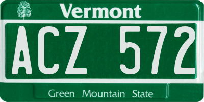 VT license plate ACZ572