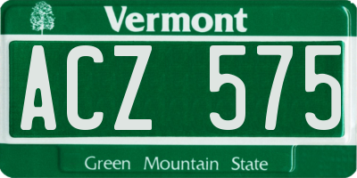VT license plate ACZ575