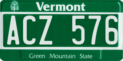 VT license plate ACZ576