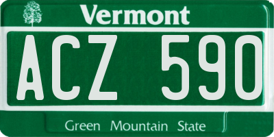VT license plate ACZ590