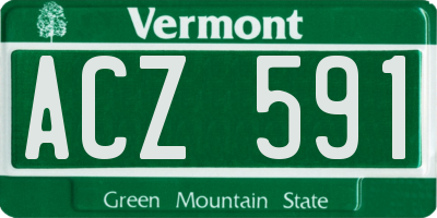 VT license plate ACZ591