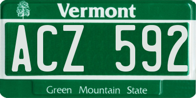 VT license plate ACZ592