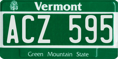 VT license plate ACZ595