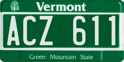 VT license plate ACZ611