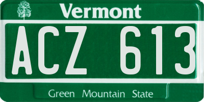 VT license plate ACZ613
