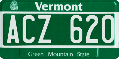 VT license plate ACZ620