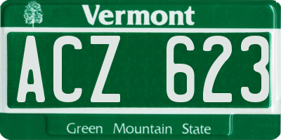 VT license plate ACZ623