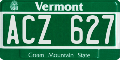 VT license plate ACZ627