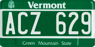 VT license plate ACZ629