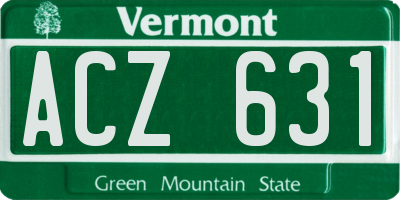 VT license plate ACZ631