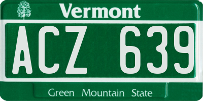 VT license plate ACZ639