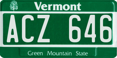 VT license plate ACZ646