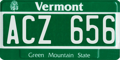 VT license plate ACZ656