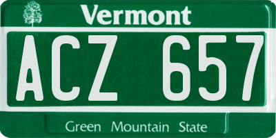 VT license plate ACZ657