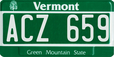 VT license plate ACZ659