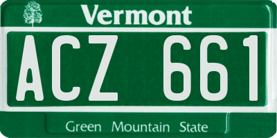 VT license plate ACZ661