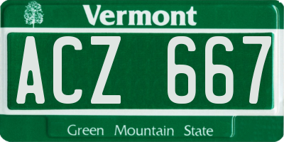 VT license plate ACZ667