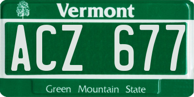 VT license plate ACZ677