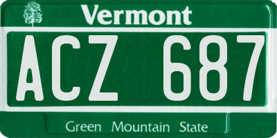 VT license plate ACZ687