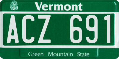 VT license plate ACZ691