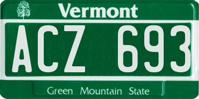 VT license plate ACZ693