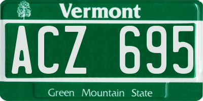 VT license plate ACZ695