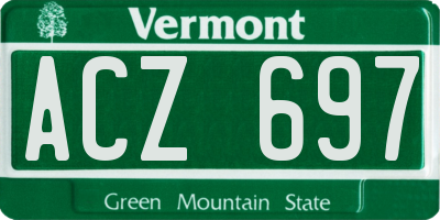 VT license plate ACZ697
