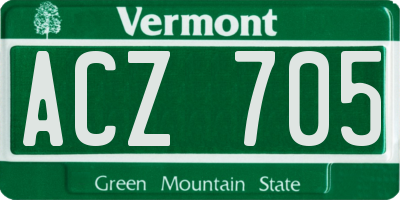 VT license plate ACZ705