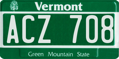 VT license plate ACZ708