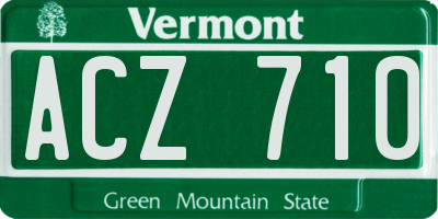 VT license plate ACZ710