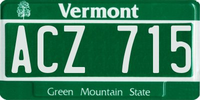 VT license plate ACZ715