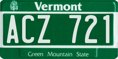 VT license plate ACZ721